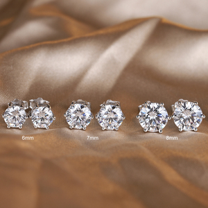 Boucles d'oreilles créoles solitaires en or massif plaqué or 10K 14K 18K certifiées IGI GIA, diamants cultivés en laboratoire CVD de 1 à 2 carats - Product Image 1