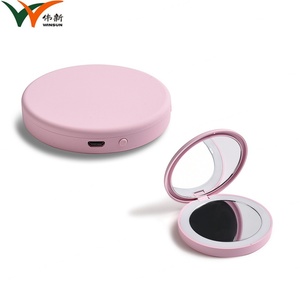 Hot Selling Cute Pink Compact Hand Pocket Vanity LED <b>Make</b> <b>up</b> <b>Mirror</b> <b>With</b> LED <b>Light</b> - Product Image 3