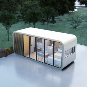 Modern tasarım modüler prefabrik evler oturma odası bahçe Pod yaşam konteyneri evler elma kabin
