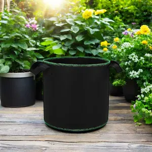 5-50 Gallon Polyester Aeration Garden Pots Felt Grow Bags For Home Veggies Planting