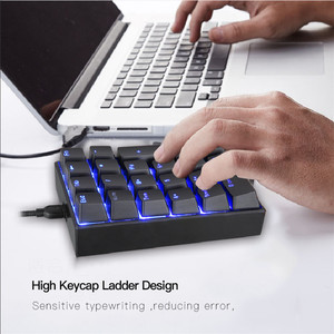Teclado numérico mecánico MOTOSPEED K23 con cable de 21 teclas, Mini teclado numérico con retroiluminación LED para cajero OSU Gamer Outemu Switch - Product Image 6