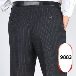 Venta caliente de alta calidad en stock de los hombres de moda Casual Check Pantalones casuales Pantalones de tela tejida elástica - Product Image 4