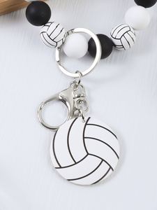 Fashion <b>Silicone</b> <b>Beaded</b> Key Wrist Ornament Basketball Football Volleyball Pendant Sports Style Fashion Keychain - Product Image 5