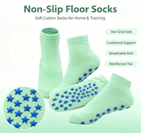 Chaussettes antidérapantes en silicone à étoiles pour le sol, avec soutien de la voûte plantaire, pour la maison, le yoga et le Pilates, avec logo personnalisé