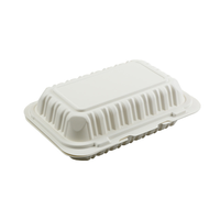 Contenants alimentaires jetables écologiques en plastique PP carrés, empilables, type clamshell, pour micro-ondes, 9x6 pouces, boîte à lunch