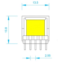 Transformador de Alta Frecuencia Tianyi EE13, Salida de 12V, 20KHz-500KHz, Núcleo de Ferrita, Bobinado de Cobre, Certificado CE CQC, para Controlador LED