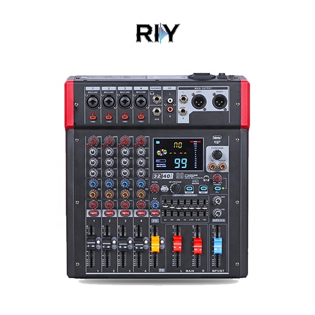 NK Mixer Sound Professional Console Mixer 4/6/8/12 Channel Audio Mixer with 99DSP Effect for Audio Sound System