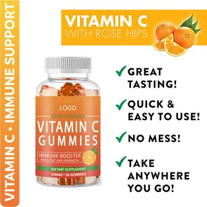 Gomitas de vitamina C para blanqueamiento de la piel y mejora de la inmunidad, suplemento de vitamina C, Etiqueta Privada, OEM