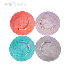 LINGLONG Verano Sisal Cáñamo Paja Cordobes Sombrero Brim Flat Top Sombrero De Verano Colorido Ruban Boater Circunferencia Sombreros para el sol - Product Image 3