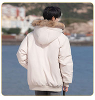 Veste d'hiver pour homme personnalisée, épaisse et isolée, avec doublure en fausse fourrure amovible pour les terrains enneigés
