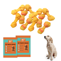 Friandises dentaires pour chiens Pal's Delight, os à mâcher en cuir de vache noué de 2,5 pouces avec des bouchées de poulet pour nettoyer les dents des chiens