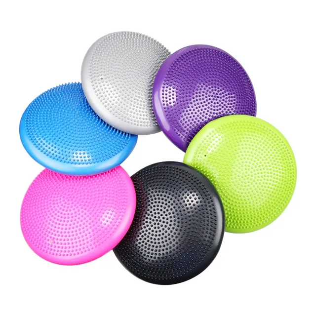 ZJFIT Pilates PVC Workout Durable Body Exercise Balance Board air Stability Wobble Yoga Disc Cushion Balance Pad With Pump