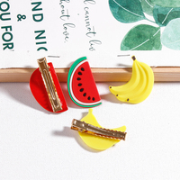 Épingles à cheveux en PVC souple de style mignon nouveau design personnalisé épingle à cheveux en forme de fruit pour femmes et enfants accessoire de décoration
