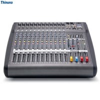 Thinuna PMX-U12 profesyonel güçlendirilmiş amplifikatör 12 kanallı mikser ve güç amplifikatörü Usb ses mikseri dijital ses ekipmanı