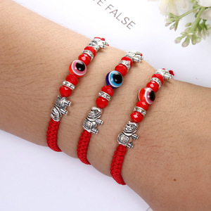 Modyle — Bracelet De cheville porte-bonheur en forme d'éléphant, chaîne rouge à nœud, bijoux contre le mauvais œil, pour femmes et garçons, 12 pièces - Product Image 5