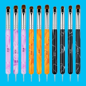 Hot Selling Nail Art French Pen Edge Cleaning Pen Professional Nail Art Factory Custom logo Sizes 12 and 14 Nail <b>Brush</b> - Product Image 4