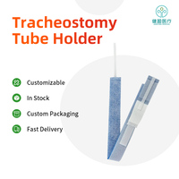 Support de tube de trachéotomie, sangle de canule trachéale, 2,5*48 cm, bleu, sans latex, léger 6,5 g, emballage individuel BANDAGE