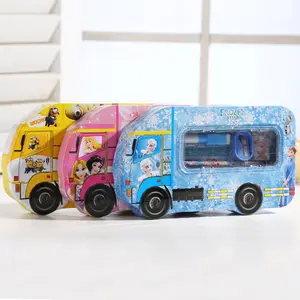 Hot Sale Customized Set Car Shape Metal Hinged Case Kids Tin Pencil Box