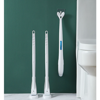 Ensemble de brosses de toilette jetables en plastique avec têtes de rechange dissolvables, écologiques et durables