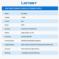 Sumber Daya AC Fase Tunggal 1-300V yang Dapat Diatur dan Diprogram 5KVA Catu Daya Laboratorium Efisiensi Tinggi 90% Antarmuka RS232 USB