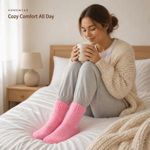 Meias de Pelúcia Personalizadas em Cores Variadas, Meias de Chenille para Mulheres e Homens, Confortáveis para Dormir no Inverno, OEM ODM Atacado - Product Image 3