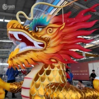Lanternes LED étanches pour le Festival du Dragon Chinois, grandes lanternes du Dragon du Zodiaque, éclairage décoratif commercial pour parcs extérieurs