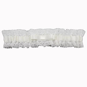 M80039 Dentelle <span class=keywords><strong>ivoire</strong></span> Organza nœud et perle strass, <span class=keywords><strong>jarretière</strong></span> de <span class=keywords><strong>mariage</strong></span>, mariée, <span class=keywords><strong>mariage</strong></span> - Product Image 2