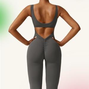 Nuova Tuta Intera con Schiena Scoperta per Yoga, Abbigliamento Sportivo da Donna, Pantaloni a Zampa, Tuta Aderente per Allenamento - Product Image 4