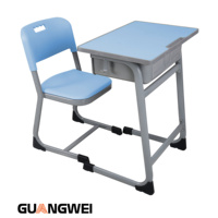 Ensemble bureau et chaise d'école de classe moderne réglable avec matériau écologique Design durable pour un seul étudiant