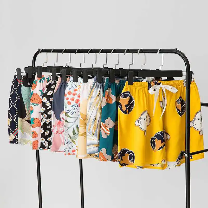 Fabrik Direkt versorgung Baumwolle Seide Shorts Frauen Sommer dünne japanische Blumen drapieren elastische Taille Pyjama Hose Rayon Single Hose