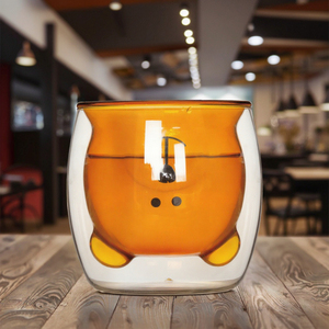 Tazza per orsetto trasparente ad alto borosilicato carina bicchieri di vetro a doppia parete resistenti al calore bicchieri - Product Image 5