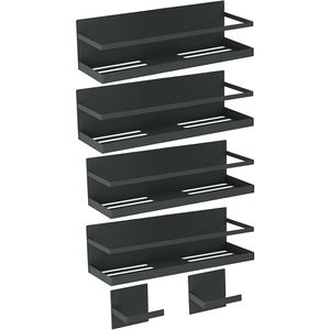 Set di 4 Mensole Magnetiche Pieghevoli in <span class=keywords><strong>Metallo</strong></span> per Frigorifero, Organizzatore per <span class=keywords><strong>Spezie</strong></span> da Cucina, <span class=keywords><strong>Porta</strong></span> Rotolo Multifunzione - Product Image 5