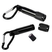 Senter LED Mini Logam Aluminium Tahan Air dengan Logo Kustom Murah, Gantungan Kunci Carabiner