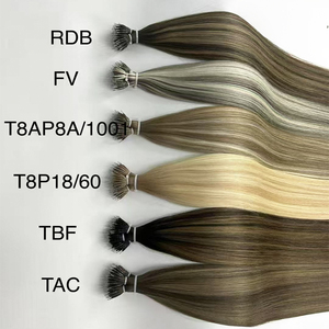 Extensiones de <span class=keywords><strong>Cabello</strong></span> Nano Ring 100% Virgen Remy con Cutícula Alineada de Alta Calidad <span class=keywords><strong>Cabello</strong></span> Europeo Double Drawn Color Claro - Product Image 2