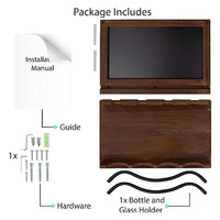 Étagère murale en bois personnalisée pour bouteilles de vin, support à verres, rangement, présentoir, décoration de bar, organisateur de vin rustique, vente en gros