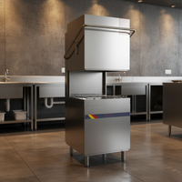 Lave-vaisselle professionnel à capot en acier inoxydable 304, 500 assiettes par heure, 10000W pour cuisine de restaurant