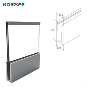 Deck Mounted Glass Fence Balustrade <strong>Handrail</strong> <strong>Fittings</strong> Extruded Black Aluminum U Channel Profile Frameless Glass Railing System