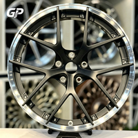 Para BMW M3 M4 Benz AMG Tesla Model 3, Juego de 2 Ruedas Forjadas de 5 Radios en Negro Mate Pulido, 6061-T6, de 17-24 Pulgadas, 5x112 5x120