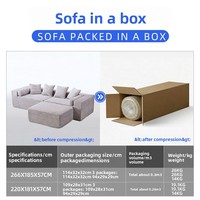 Canapé modulaire en tissu sans cadre, style nordique, en forme de L, avec fonction inclinable, pour salon domestique, modèle Compression One Seat Tofu Block