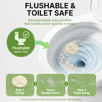 Litière pour chat en tofu durable à base de plantes, composition naturelle et biodégradable, anti-adhésive, pour chats domestiques