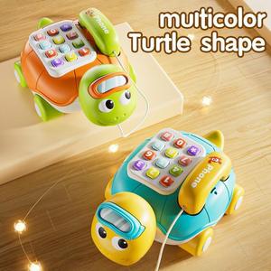 Jouet musical multifonctionnel éducatif pour enfants, téléphone de simulation, jouet rampant pour bébé, apprentissage de l'escalade, tortue, machine à histoires, plastique - Product Image 4