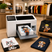 Imprimante numérique DTG CMYKW pour petites entreprises, idéale pour t-shirts, sacs en toile, jeans, avec application H5 et fonction de numérisation pour l'impression
