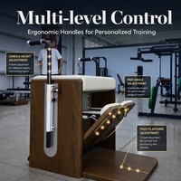Chaise Wunda de Pilates en bois de chêne rouge haute stabilité avec poignées réglables et ressorts – Équipement de fitness professionnel portable pour studio