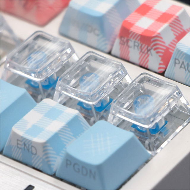 Transparent Cap Custom PBT PC Original Height MX Cross Chrysanthemum Double Keycap DIY for Mechanical Keyboard