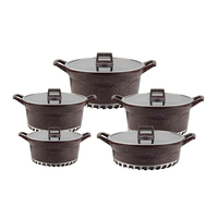 Set peralatan masak dapur 10 buah, Casserole Premium permukaan anti lengket dan panci goreng untuk dapur