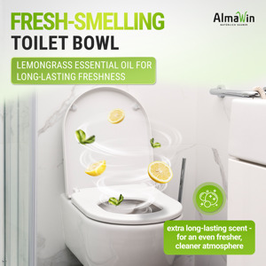 AlmaWin Custom 1 Brand WC Cleaner Fresh Lemon 750ml Fraîcheur Citronnée pour Toilettes et Urinoirs Contre le Tartre et les Déposits d'Urine Végétalien Biologique - Product Image 6