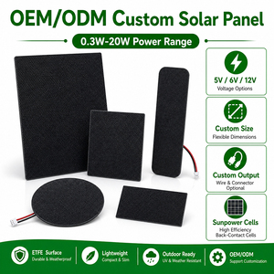 カスタム形状小型ソーラーパネル 5V 6V 9V <span class=keywords><strong>12V</strong></span> ミニPVモジュール 0.5W 1W 2W 3W 5W ETFEソーラーパネル IoT製品用 - Product Image 1