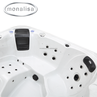 Bain à remous Monalisa grand format pour 6 personnes, baignoire hydromassante autoportante de luxe, spa de massage moderne pour extérieur en acrylique