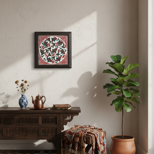 Azulejo Turco Pintado a Mano con Marco de Cerámica, Diseño de Pez - Product Image 3