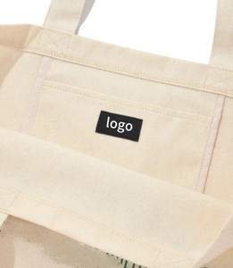 Sac de courses en toile de coton recyclé avec logo personnalisé - Product Image 2